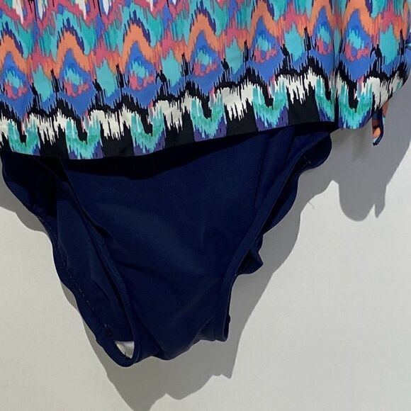 Rose Marie Reid Women's Sleeveless Swimwear Multi-Color Abstract One-Piece Large - Picture 3 of 6